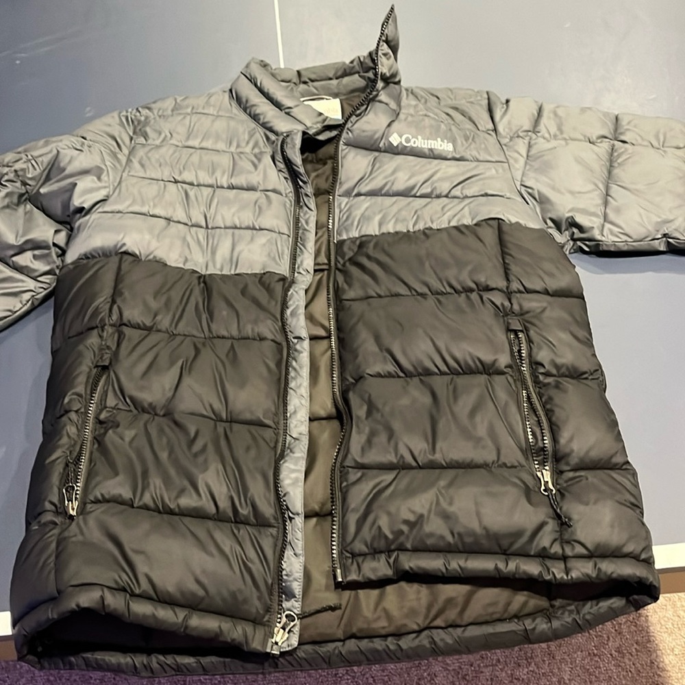 Grey and Black Puffer Coat